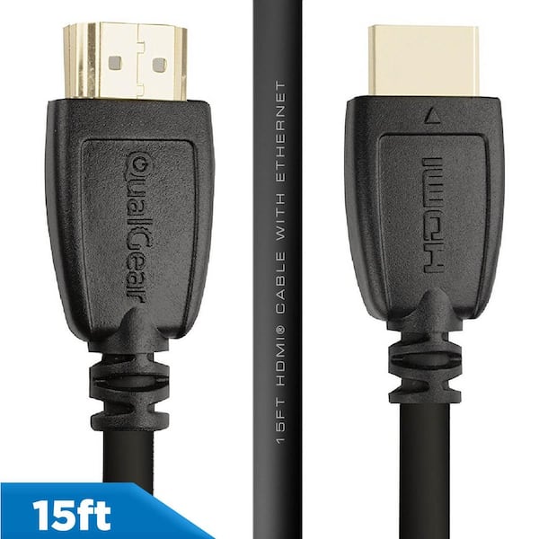 QualGear High Speed HDMI 2.0 Cable with Ethernet, 15 ft.
