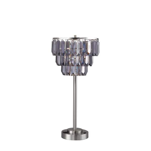 Sunpez 27.5 in. H Smoke Modern Crystal Shade Table Lamp, E27, Bulb not included