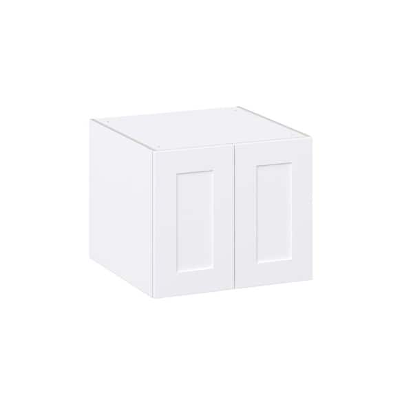 J COLLECTION Wallace Painted Warm White Shaker Assembled Wall Kitchen Cabinet with Full Height Doors (24 in. W x 20 in. H x 14 in. D)