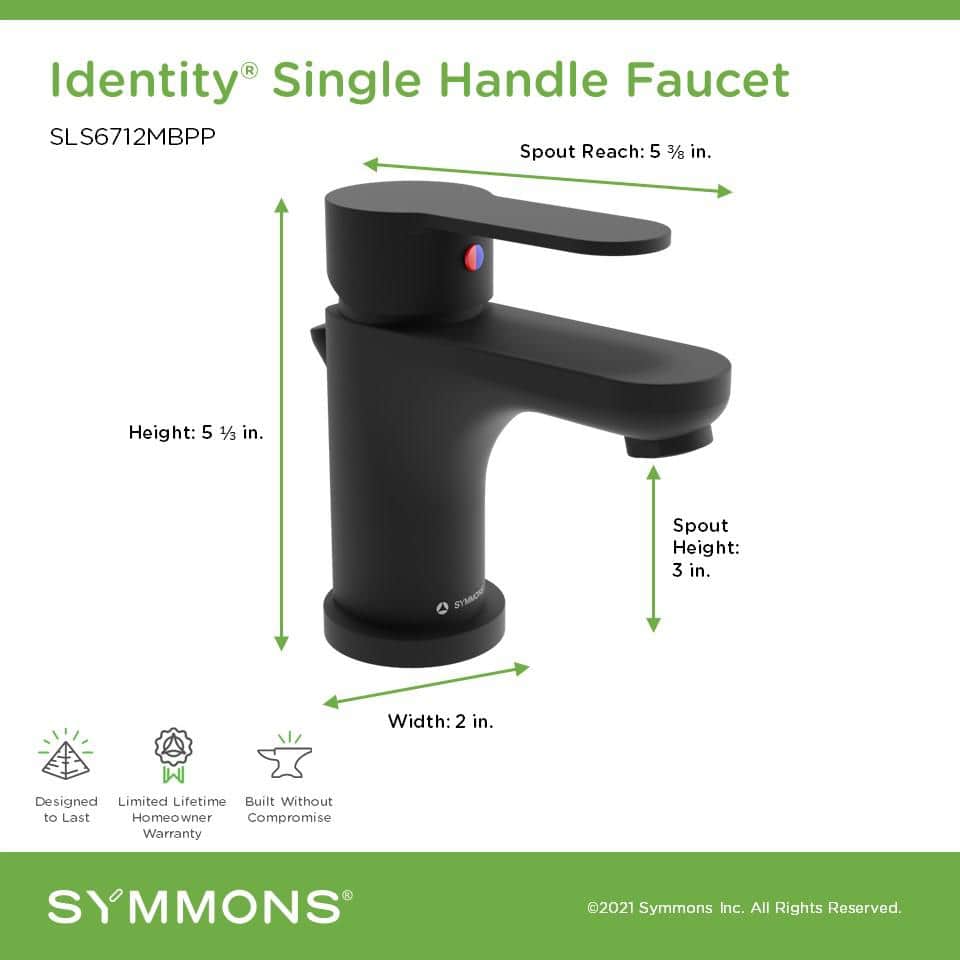 Matte Black Stainless Steel Single Handle Bathroom Faucet