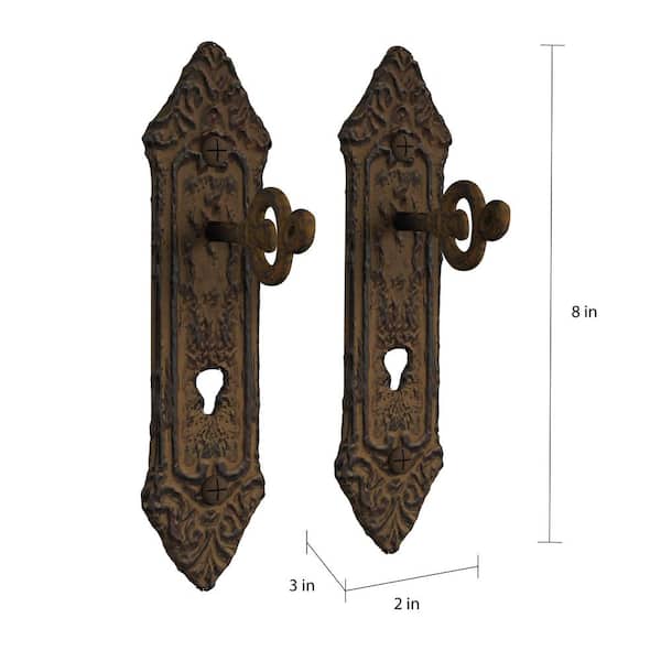 TRI Wrought Iron Antique Reproduction TRIANGLE Door Pull Handle 8.5" 