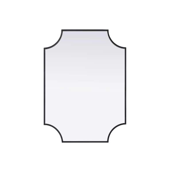 Black 22 in. W x 30 in. H Rectangle Wall Mirror