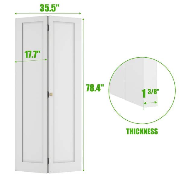 SOCBAZZAR 36 in. x 78.4 in. 1-Panel Hollow Core White Primed