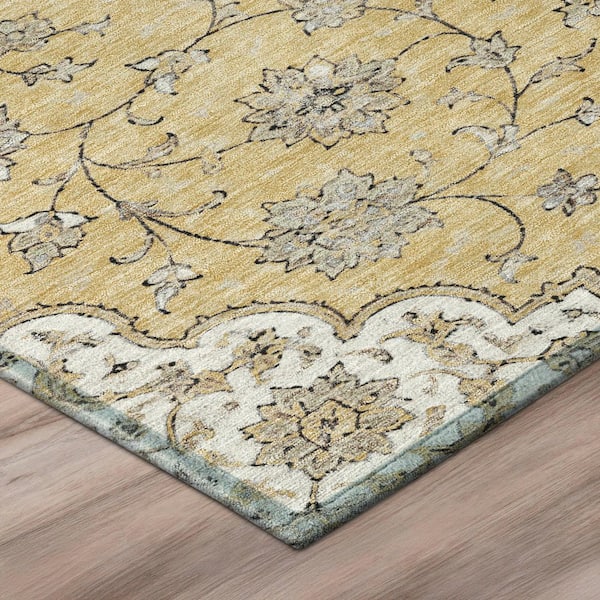 Chantille Machine Washable Indoor/Outdoor Abstract ACN3081 Gold 5 ft. x 7 ft. 6 in. Area Rug