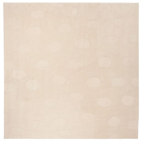 Soho 8 ft. x 8 ft. Square White Solid Geometric Area Rug