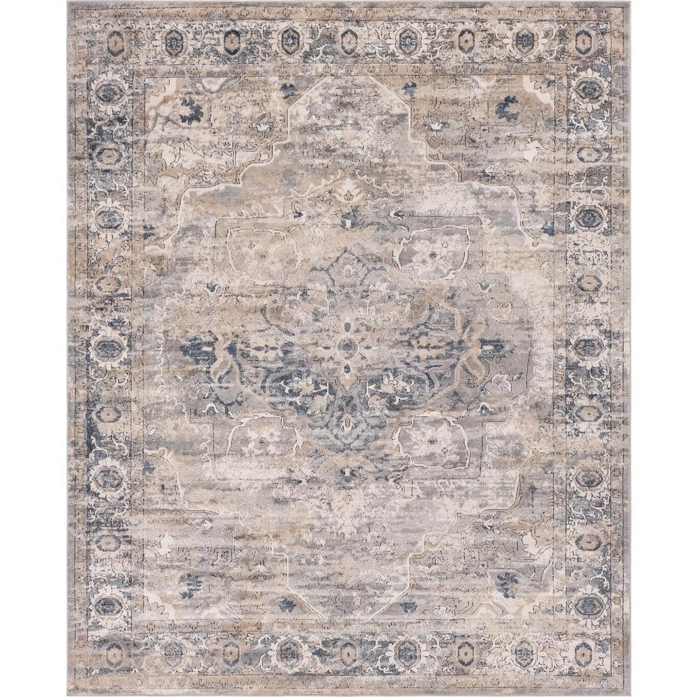 Unique Loom Portland Canby Ivory/Gray 8 ft. x 10 ft. Area Rug 3147284