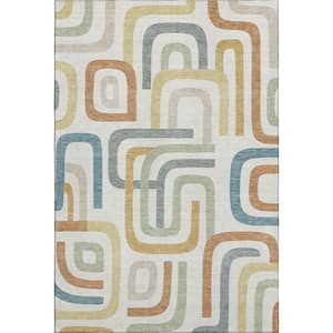 Washable Abstract Shape Rug Addison Rugs Mayfield Premium Machine Washable Abstract AMF2551 Coffee ...