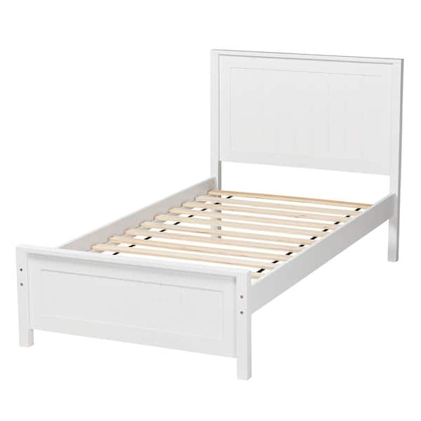 Baxton Studio Neves White Wood Frame Twin Platform Bed 224 12533