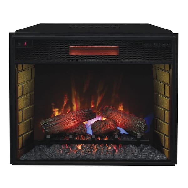 Unbranded 28 in. Infrared Quartz Electric Fireplace Insert with Flush-Mount Trim Kit