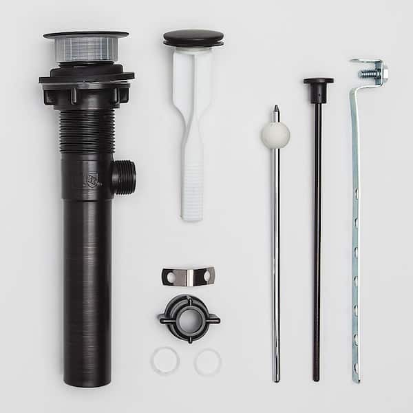 PF WaterWorks ClogFREE Never Clog Pop-Up Drain, Magnetic Stopper, Matching ABS Body w/ Overflow, 1.6-2" Sink Hole, Oil Rub Bronze