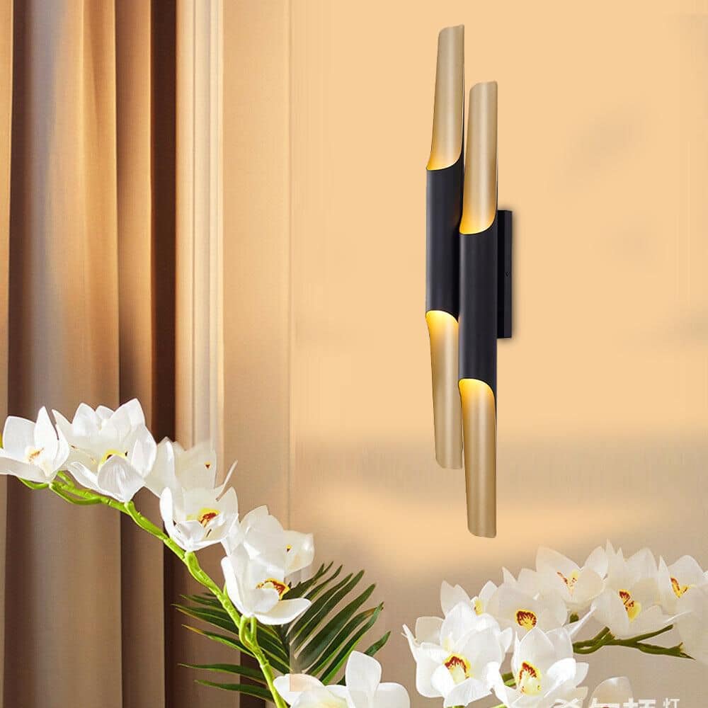 Matte Black and Gold Iron Dimmable Wall Sconce