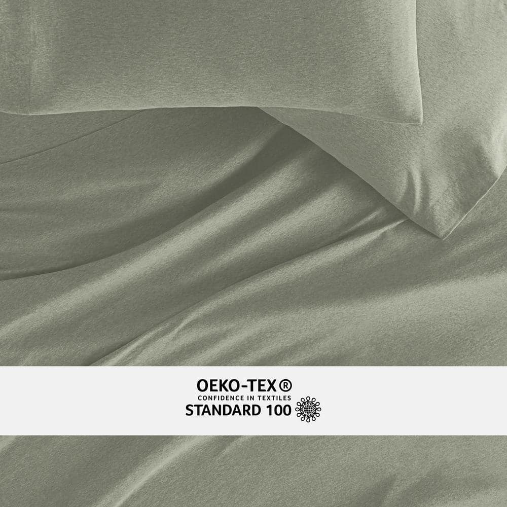 Sage Twin Cotton Jersey Knit Sheet Set