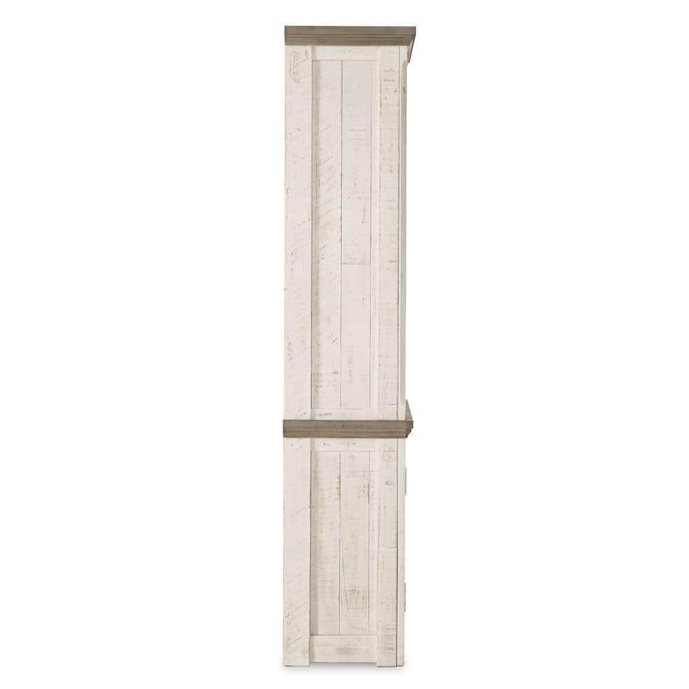 Havalance Weathered Gray & Vintage White Modern Farmhouse Pier Cabinet