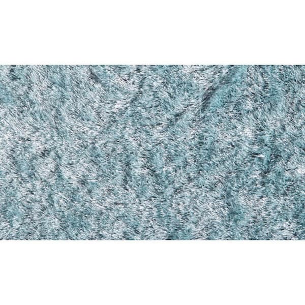 2 x 6 Blue, Silver Solid Color Runner Rug