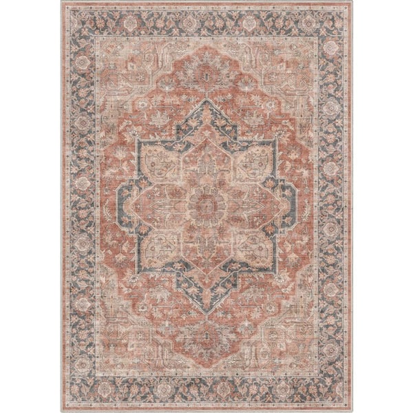 Red 3 ft. 3 in. x 5 ft. Apollo Bolona Vintage Oriental Floral Area Rug