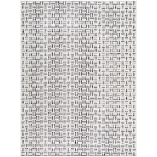 Galey Alix Westport Indoor/Outdoor 7 ft. 10 in. x 10 ft., Grey/Black Area Rug