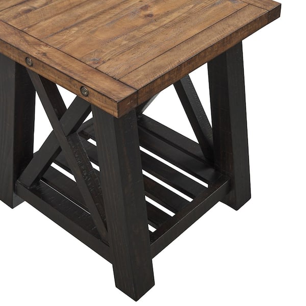 Solid Wood Oak End Table – 24 Inch Wide