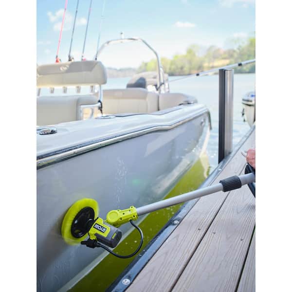 RYOBI ONE+ 18V Soap Dispensing Scrubber & Compact Power Scrubber Kit w/2Ah Battery, Charger & USB Lithium Compact Scrubber Kit