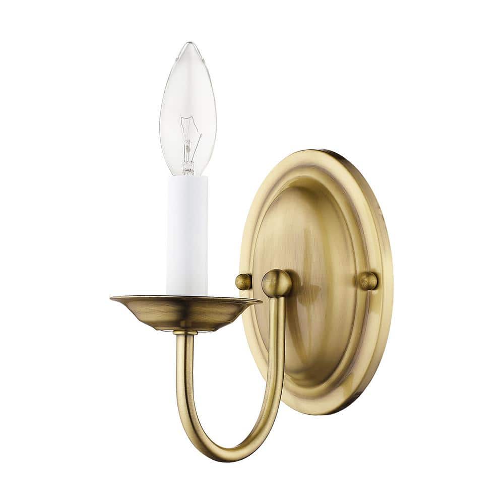 Home Basics Antique Brass Traditional Wall Sconce - 7" Height