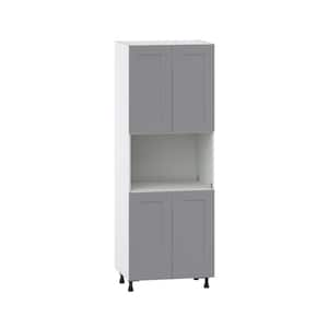 Bristol Painted Slate Gray Shaker Assembled Pantry Kitchen Microwave Cabinet (30 in. W x 84.5 in. H x 24 in. D)