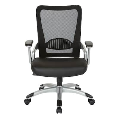 Manager's Chair with Black Faux Leather Seat and Mesh Back