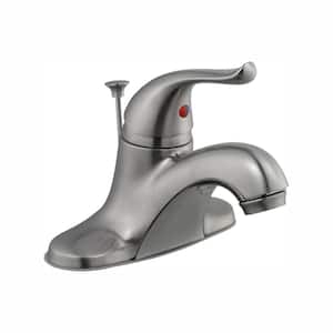 Constructor 4 in. Single-Handle Low- Arch Bathroom Faucet in Brushed Nickel
