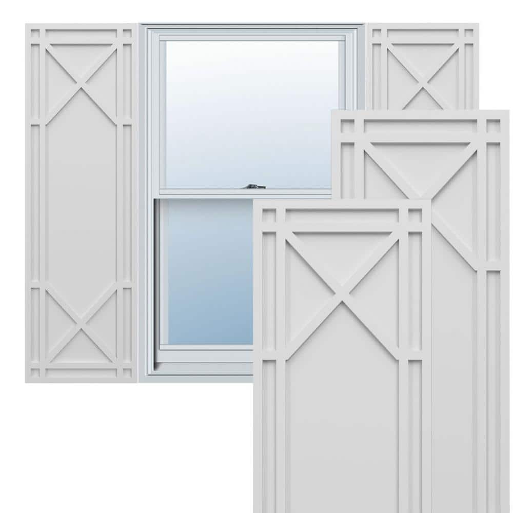 True Fit PVC 15 in. W x 46 in. H Raised Panel Vinyl Shutters Pair in White price history on PriceWatchPro