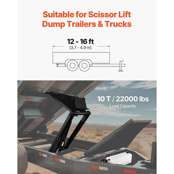 Hydraulic Dump Lift Kit, 22,000 lb. /10 T Dump Trailer Hydraulic Scissor Hoist Kit Standard Kit, Hydraulic Dump Bed Kit