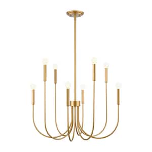 Union 8-Light Gold Transitional Chandelier with No Shades
