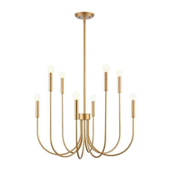 Titan Lighting Union 8-Light Gold Transitional Chandelier with No Shades