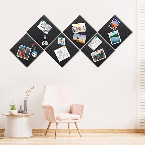 Large Bulletin Board - 48 X 36 Inches 12 Pack Felt Wall Tiles With Safe - View #3