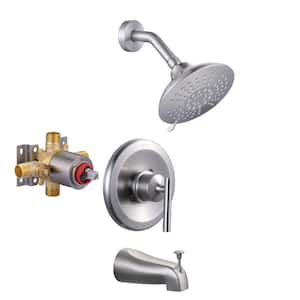 Porter Single Handle 5-Spray Shower Faucet 1.8 GPM with Pressure Balance, Corrosion Resistance in Brushed Nickel