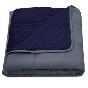 1-Piece Blue Inner/Gray Outer Weighted Blanket Blue,60 in. x 80 in. 20 lbs. Weighted Blanket