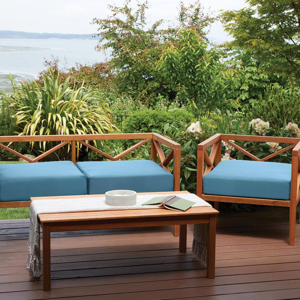 Empire Blue Water-Resistant Outdoor Patio Cushion Cover, 21" x 21"