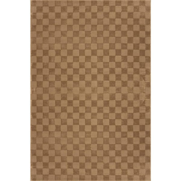 Alaiya Checkered Machine Washable Area Sand 9 ft. x 12 ft. Indoor Area Rug