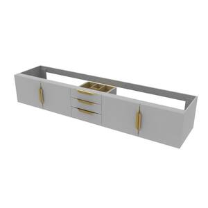Alpine 83.5 in. W x 18.75 in. D x 14.25 in. H Single Sink Bath Vanity Cabinet without Top in Matte Gray with Gold Trim