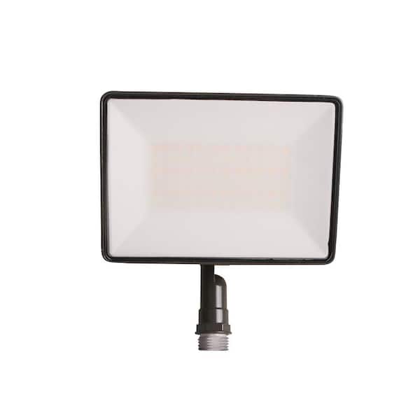 1600+3600 Dual Lumen Bronze Aluminum Hardwired LED Outdoor Spotlight with 5CCT Integrated Bulb 1 Pack