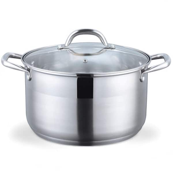 8 qt. Stainless Steel Stock Pot with Lid and Capsule Bottom