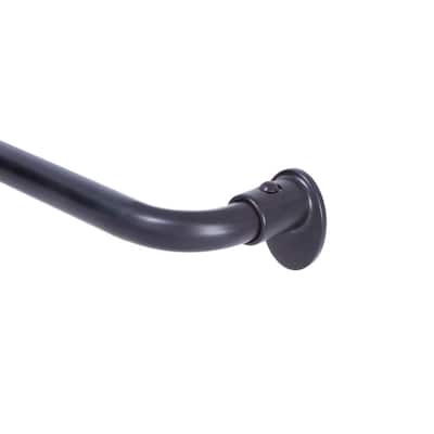 Complete Blackout 28 in. - 48 in. Adjustable Single Wrap Around Curtain Rod 5/8 in. Diameter in Black