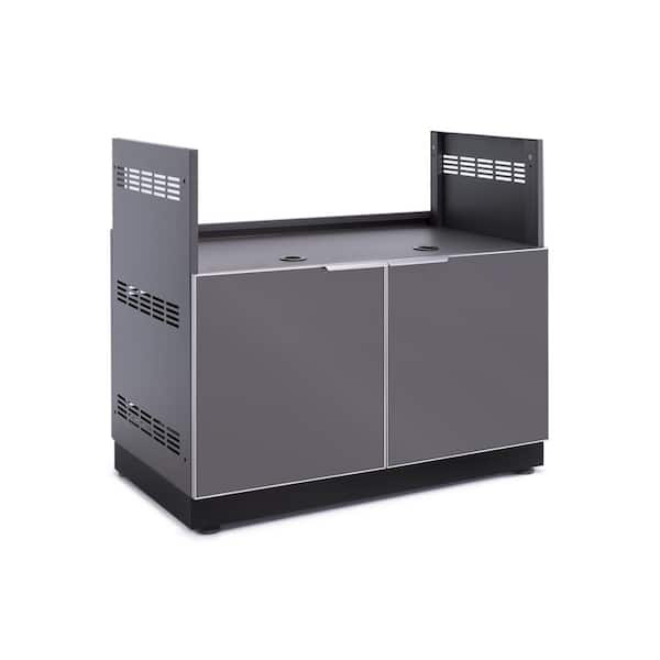 NewAge Products Aluminum Slate Gray 40 in. W x 36.4 in. H x 23 in. D Outdoor Kitchen Insert Gas Grill Cabinet
