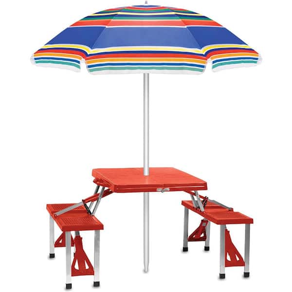 Unbranded 5 ft. Steel Pole Portable Beach Umbrella with Adjustable Tilt and UV Sun Protection