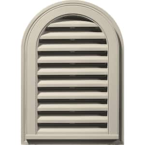14 in. x 22 in. Round Top Plastic Built-in Screen Gable Louver Vent #089 Champagne