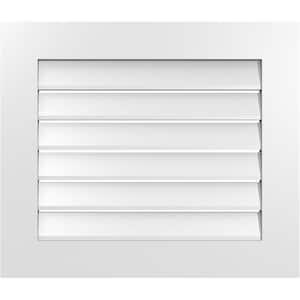 28 in. x 24 in. Vertical Surface Mount PVC Gable Vent: Functional with Standard Frame