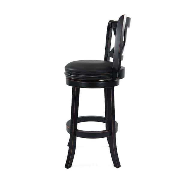 Florence 29 in. Black Swivel Cushioned Bar Stool