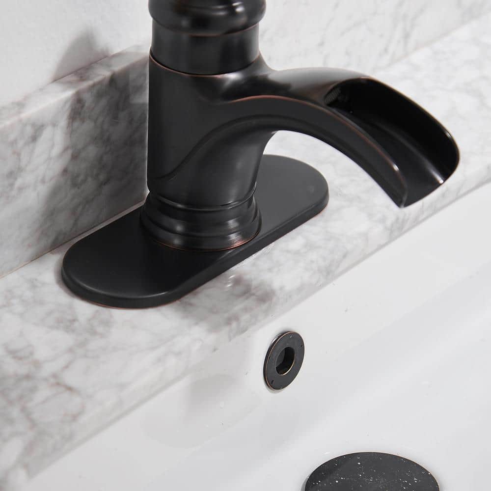 Oil Rubbed Bronze Single Handle Waterfall Bathroom Faucet