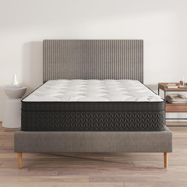 Ottomanson Oasis Queen Medium Firm Hybrid 12 in. Edge to Edge Pocket Coil Bed in A Box Ottopedic Mattress