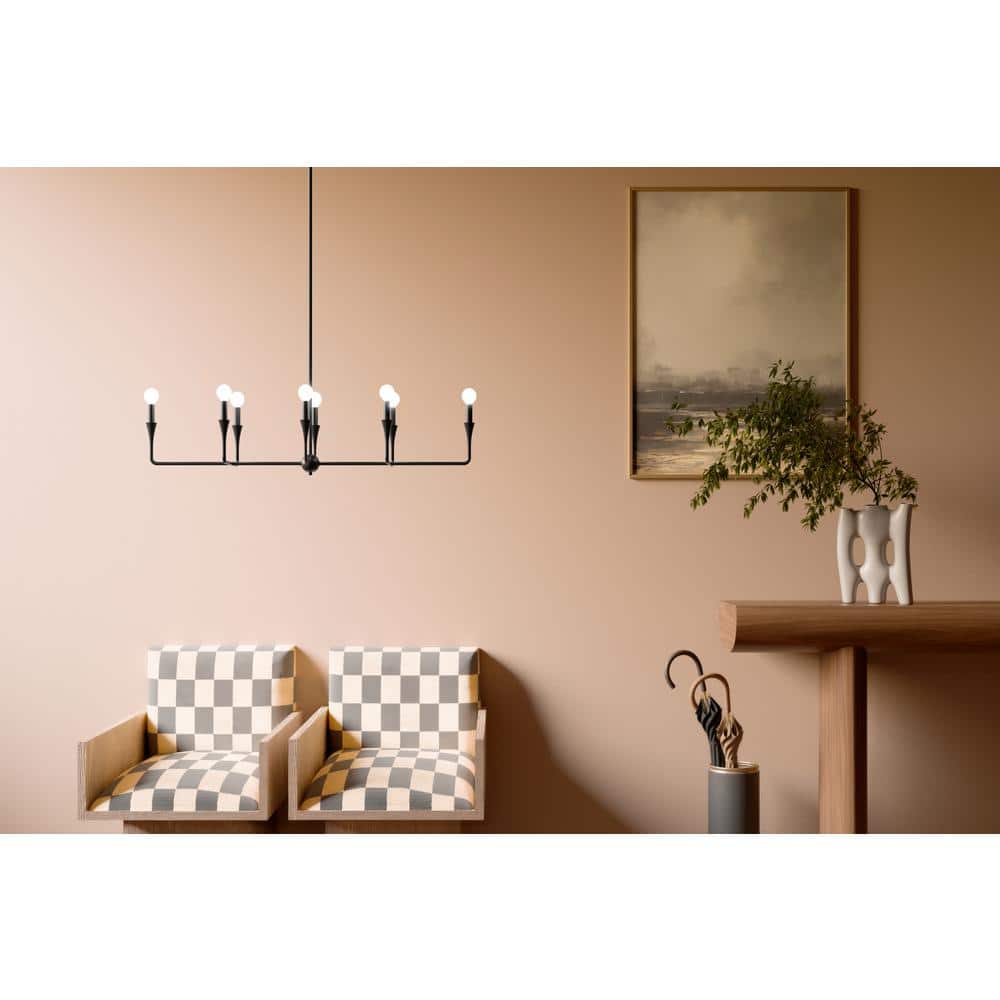 Alvaro Black 8-Light Modern Linear Chandelier