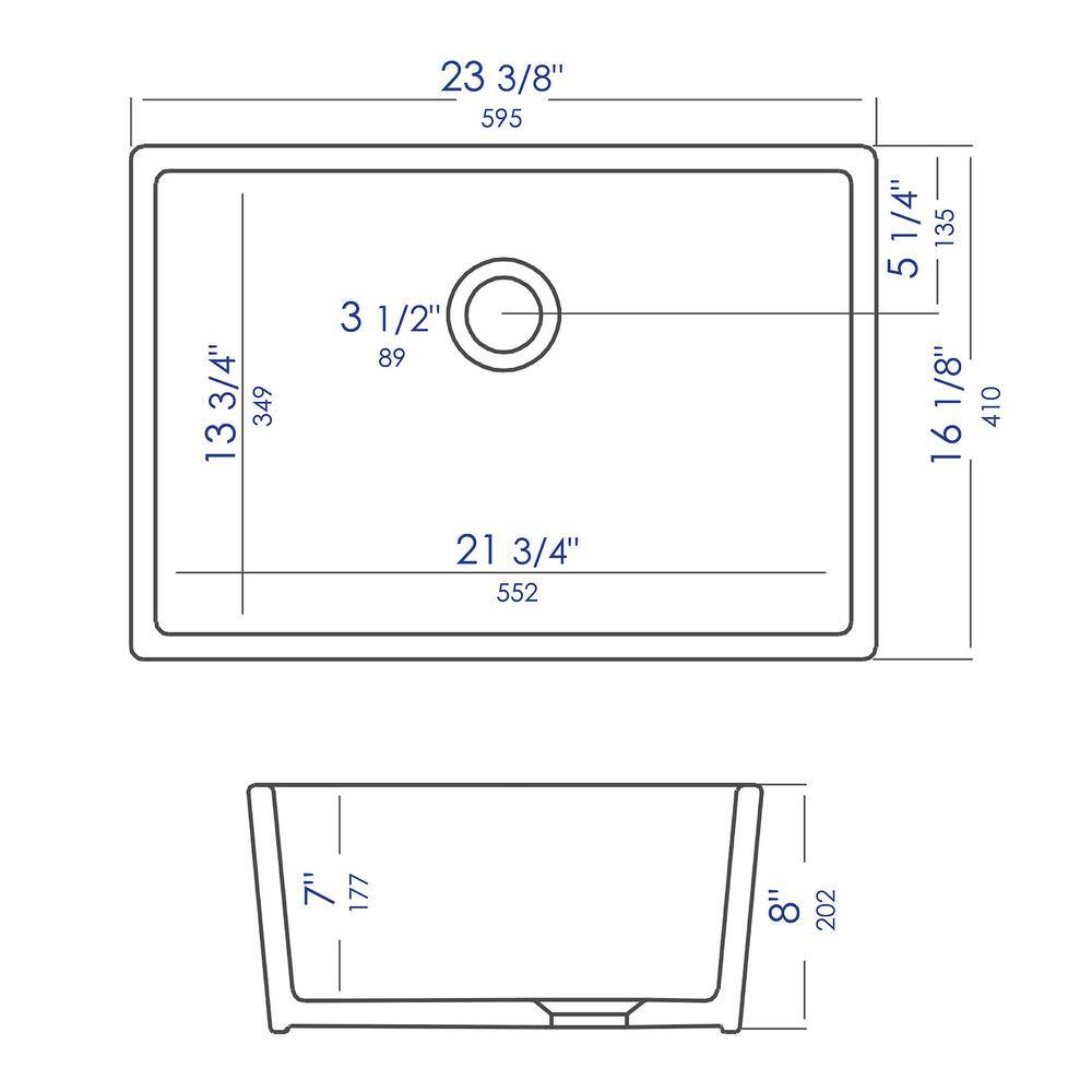 White Fireclay Undermount Single Bowl Kitchen Sink