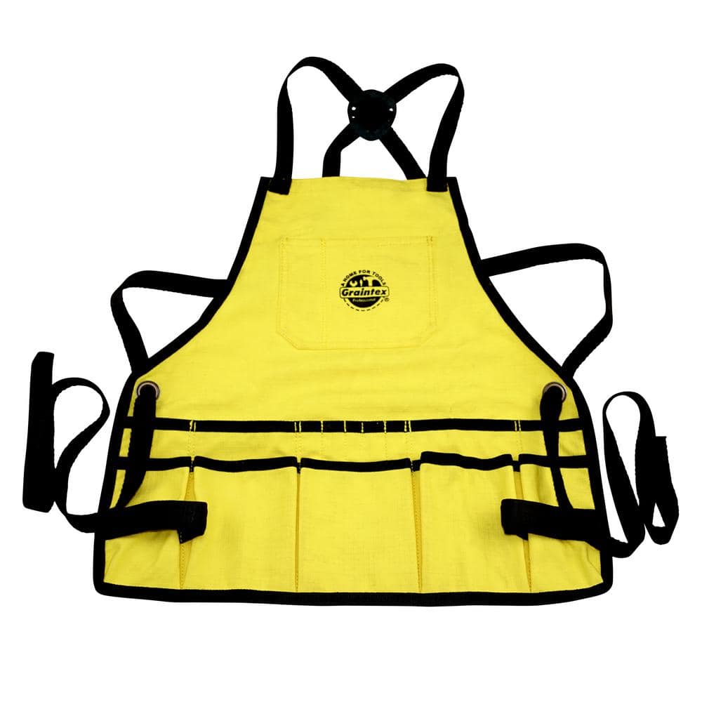 Graintex 16-Pocket Rip-Stop Canvas Yellow Bib Apron