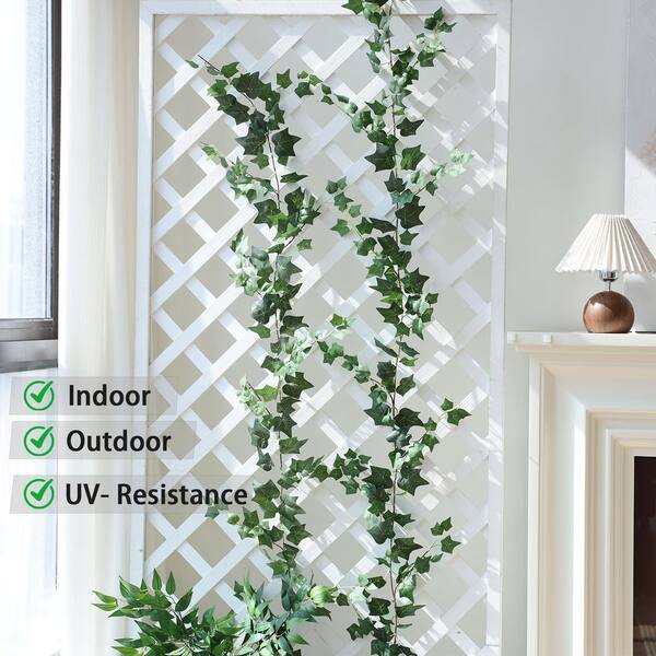 79 in. Green Artificial Plant Ivy 2-Pack Faux Hanging Vines with